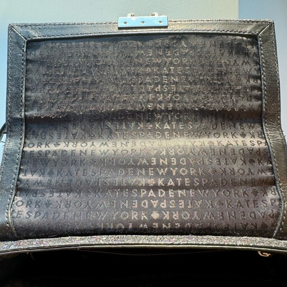 Kate Spade Black Multicolored Sparkly Top Handle Crossbody Purse - Picture 4 of 5